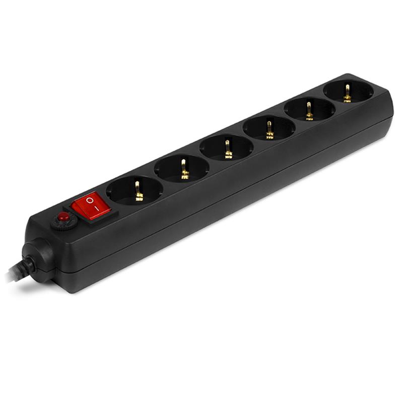 Мережевий фільтр Sven Optima 1,8 м, Black (00100085)