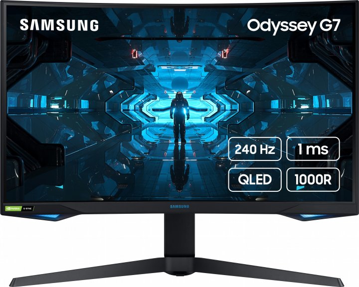 32" Монітор Samsung Odyssey G7 C32G75TQ (VA, WQHD 2560 х 1440, 240Hz, 1ms, 2x HDMI, 1x DP), Black