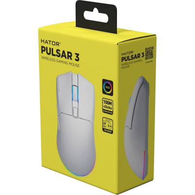 Мишка Hator Pulsar 3 Wireless, USB, White (HTM631)