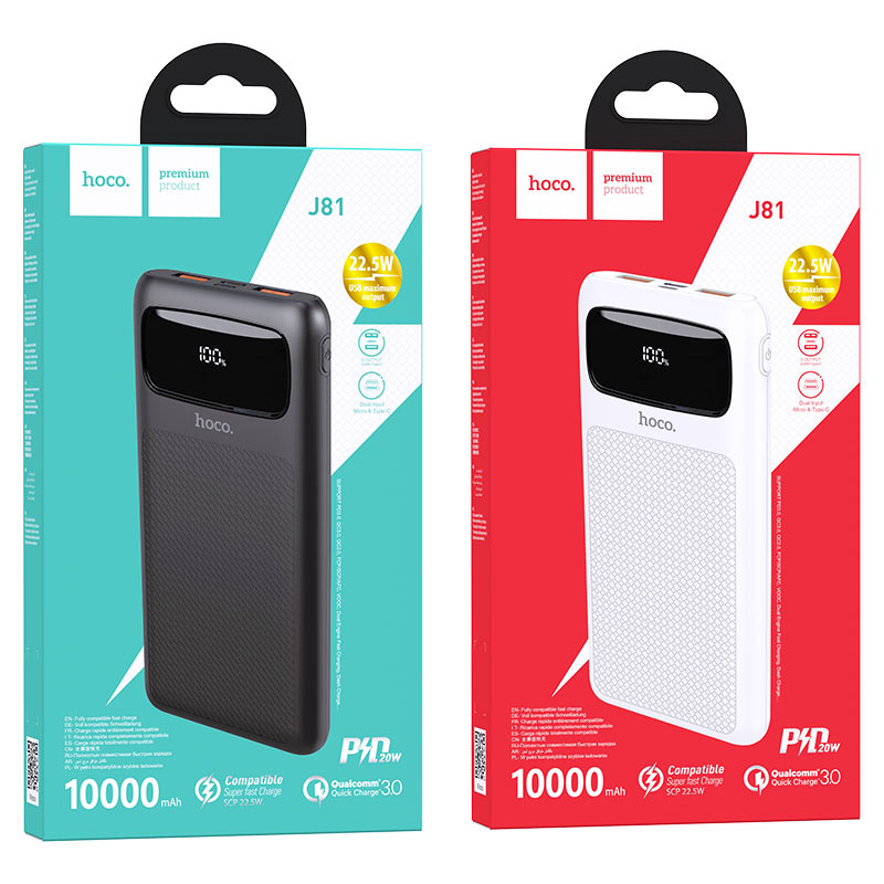 Портативні акумулятори (Power Bank) Hoco J81 10000mAh