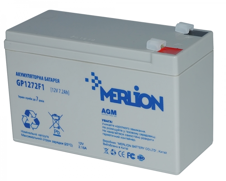 Акумулятор для ДБЖ MERLION AGM 12-7, 12V 7Ah (GP1270F2)
