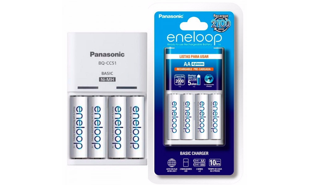 Зарядний пристрій PANASONIC BQ-CC51E + 4xAA1900mAh