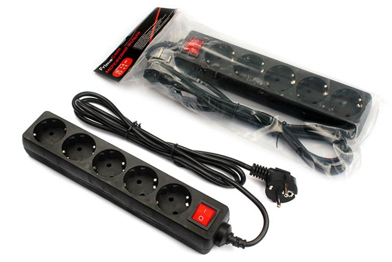 Мережевий фільтр FrimeCom (FC-B2005W 3 B) 5 розеток, 3.0 м, чорний