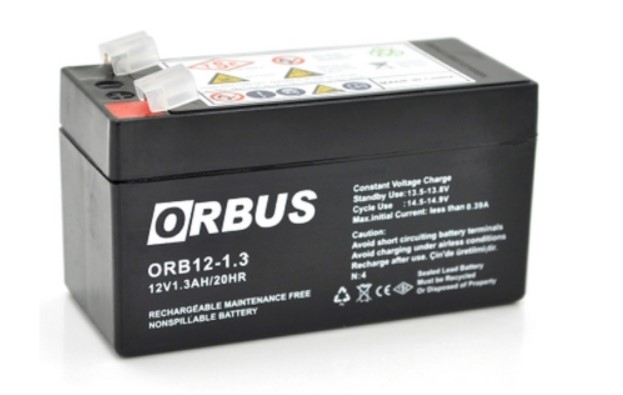Акумулятор для ДБЖ ORBUS ORB1213 AGM 12V 1.3Ah (ORB1213)12 В, 1.3 Ач, AGM (98х44х53 (59)) 0.525 kg