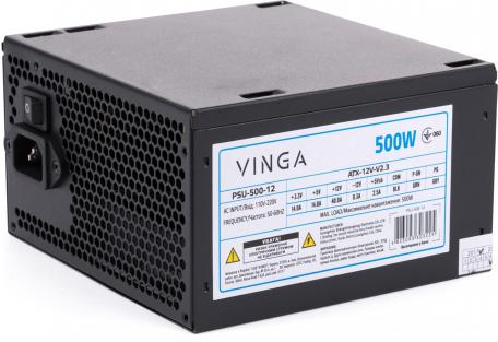 Блок живлення 500W Vinga ATX-500W, 12см, (PSU-500-12)