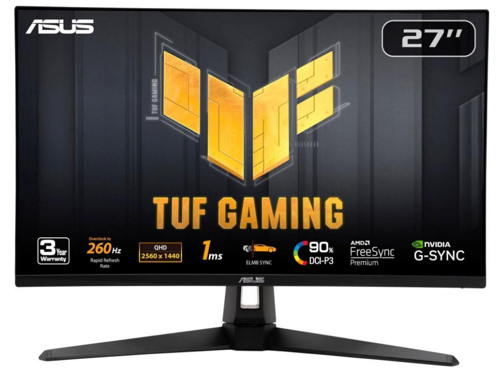 27" Монітор Asus TUF VG27AQM1A (QHD, IPS, 260Hz, 2xHDMI, DP, 2xUSB 3.2), (90LM05Z0-B08370)