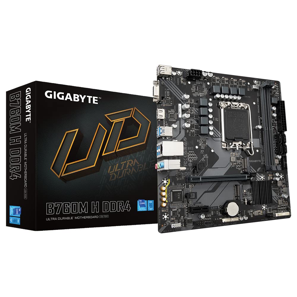 Материнська плата Gigabyte B760M H DDR4 (s1700, Intel B760, PCI-E 4.0x16, 2x DDR4, 2x M.2)