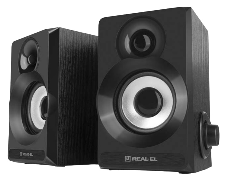 Колонки REAL-EL 2.0 S-200, 2x3,0W, Black, USB (EL121200008)