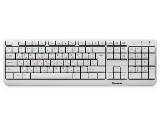 Клавіатура REAL-EL Standard 500 White, USB (EL123100011)