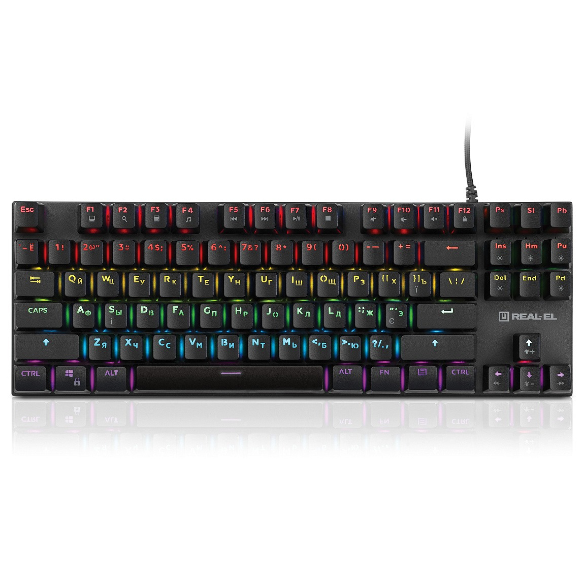 Клавіатура REAL-EL M05, RGB, механічна, USB, Grey (EL123100044)