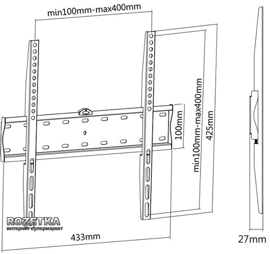 Настенное крепление Brateck KL21G-44F 32"-55" (40 кг.)