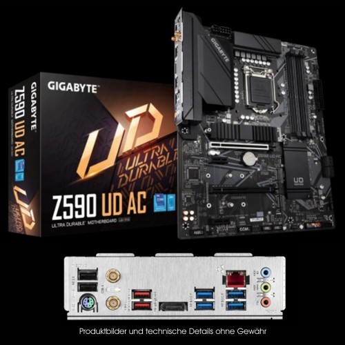 Материнська плата Gigabyte Z590 UD AC (s1200, Intel Z590, PCI-Ex16, 4xDDR4 3200 3xM.2)