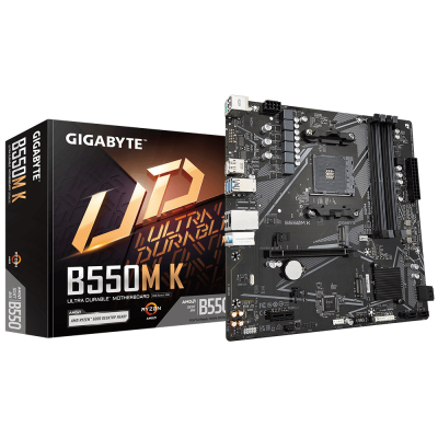 Материнська плата Gigabyte B550M K (sAM4, AMD B550, PCI-Ex16, 4xDDR4, 2xM.2)