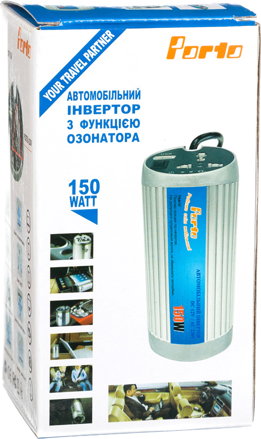 Автомобільний інвертор Porto 12V/220V 150W (MNY-150B)