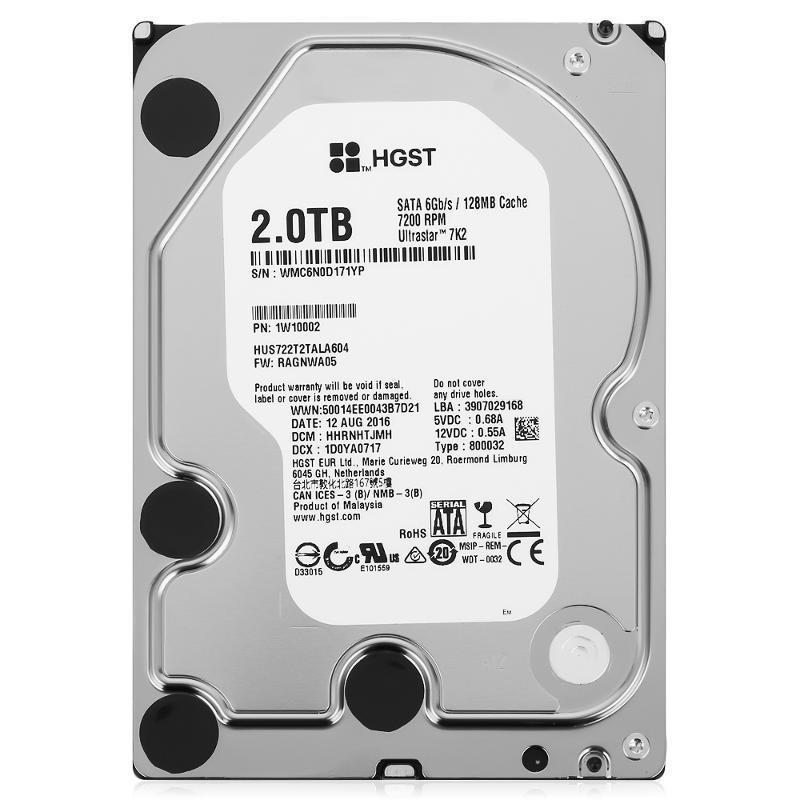 Жорсткий диск HDD 2TB HITACHI Ultrastar 7K2, 7200, 128Mb (HUS722T2TALA604)
