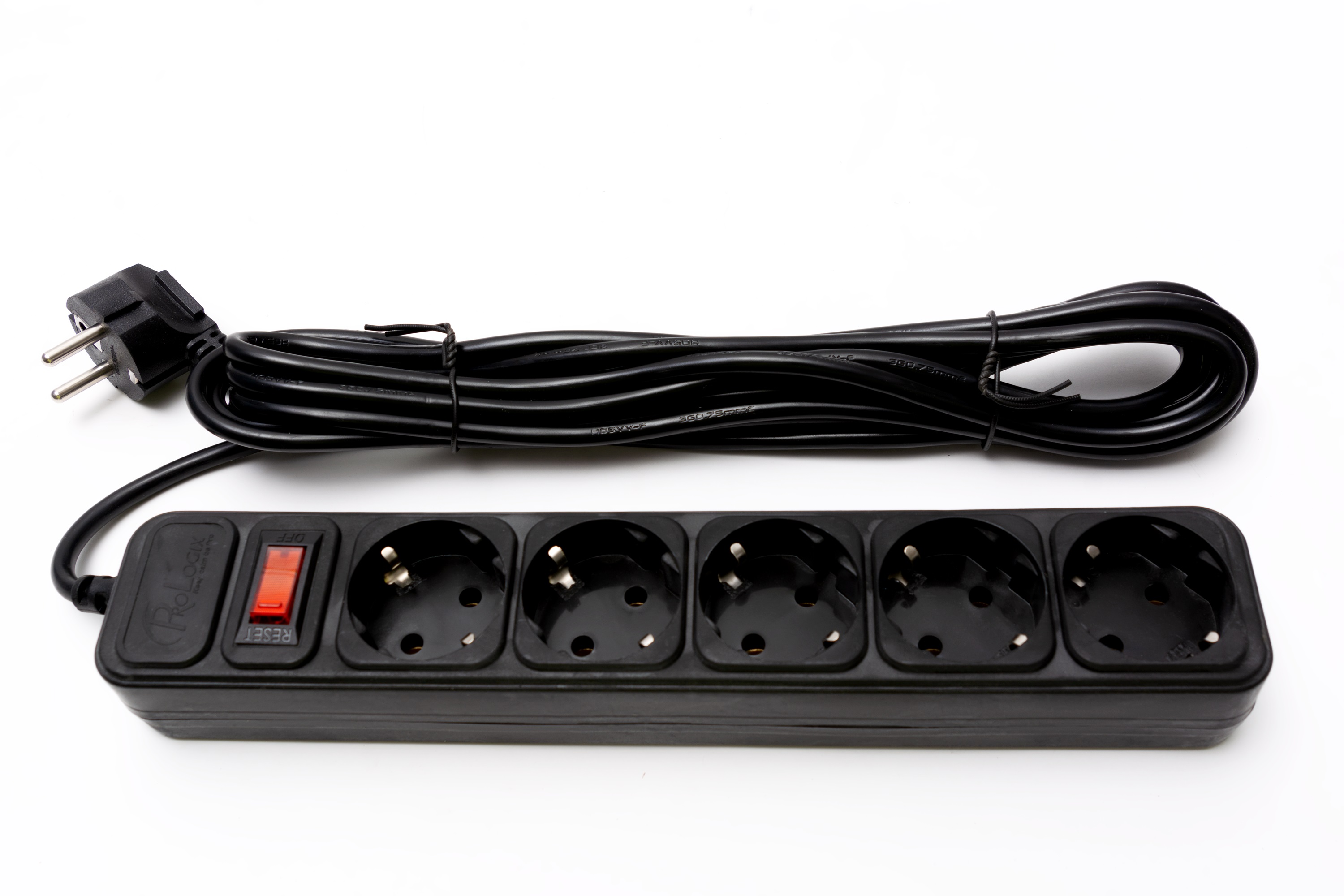 Мережевий фільтр ProLogix (PRS-050P5-30B) 5 розеток, 0.50, 3.0 м, чорний