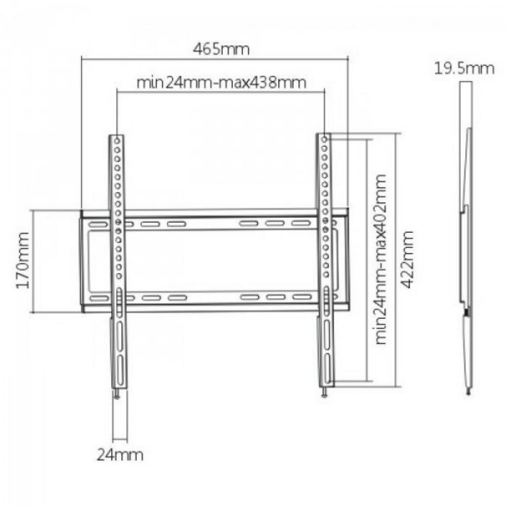 Настенное крепление Brateck KL27-44F 32-55" (35 кг.)