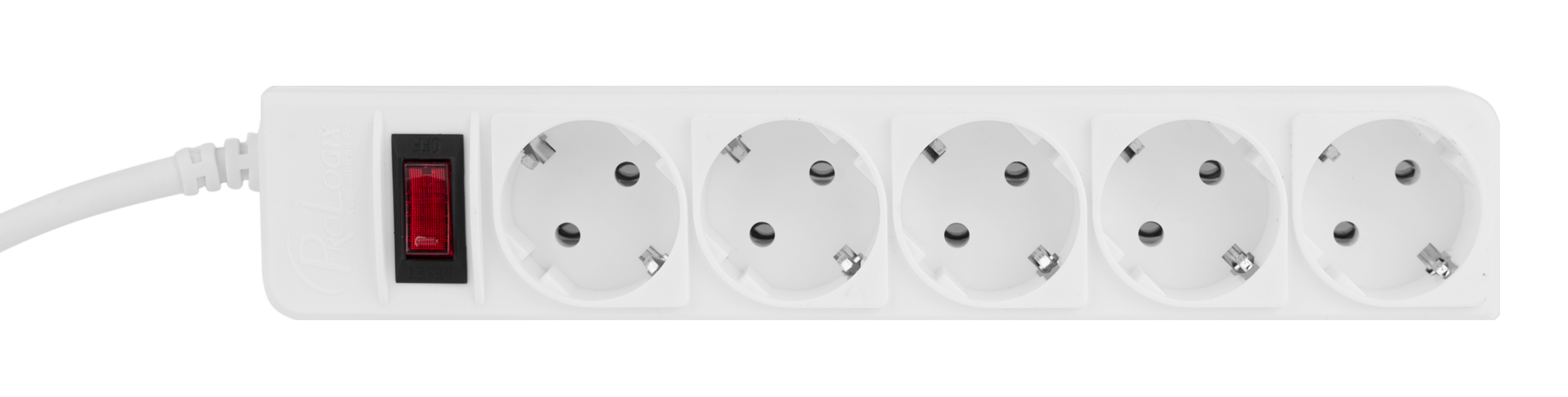 Мережевий фільтр ProLogix (PRS-P5CU-18W) 5 розеток, 1.0 мм, 1.8 м, білий