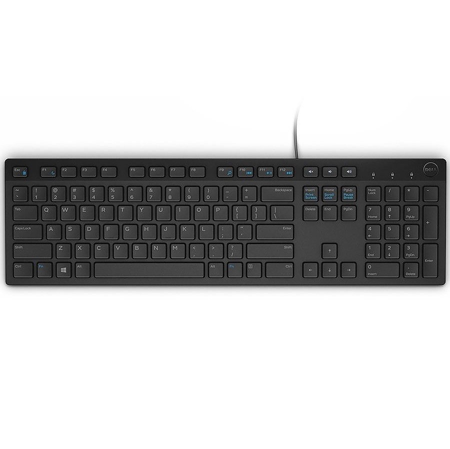 Клавіатура Dell KB216 EU Black, USB (UA гравіровка) 