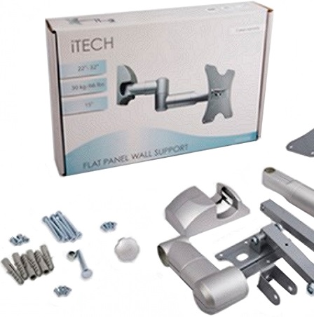 Настенное крепление ITech LCD-503A Silver до 37" (30 кг.) наклон-поворот