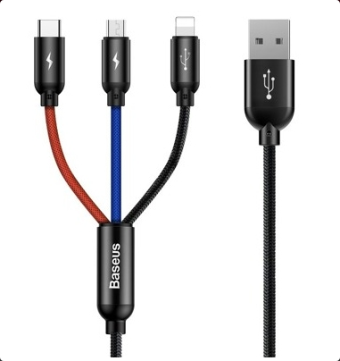 Кабель USB Baseus 3 in 1 (Micro, Type-C, Lighting) (CAMLT-BSY01)