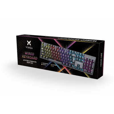 Клавіатура Vinga KBGM-100 RGB, механічна Blue Switch, USB, Black