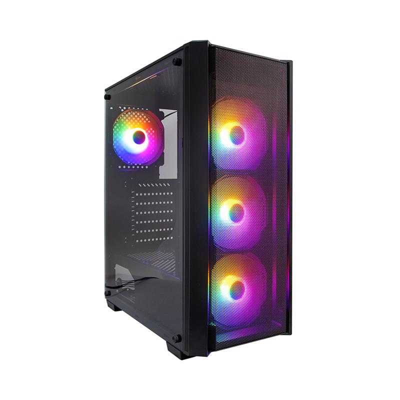 Корпус 1stPlayer V4-4F1 RGB Midi Tower Black без БЖ