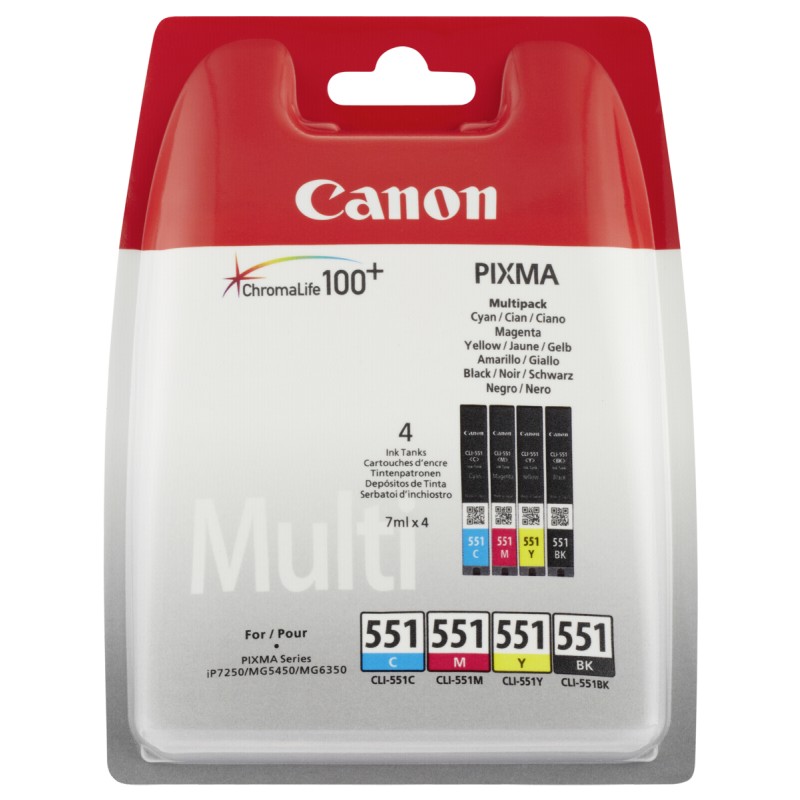 Набір картриджів CANON CLI-551 C/M/Y/BK Multi Pack, 4 шт.
