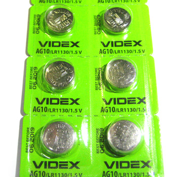 Батарейка AG10 Videx (LR1130) (1шт.)