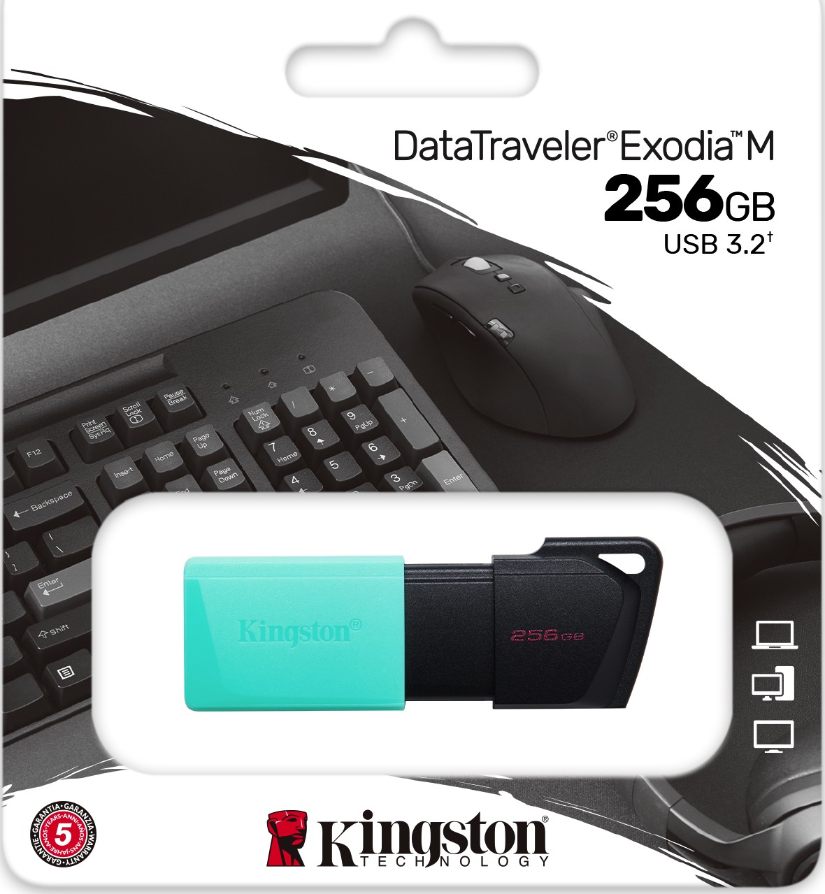Флеш память USB 128GB Kingston DataTraver Exodia M Black/Teal USB3.2 (DTXM/256GB)