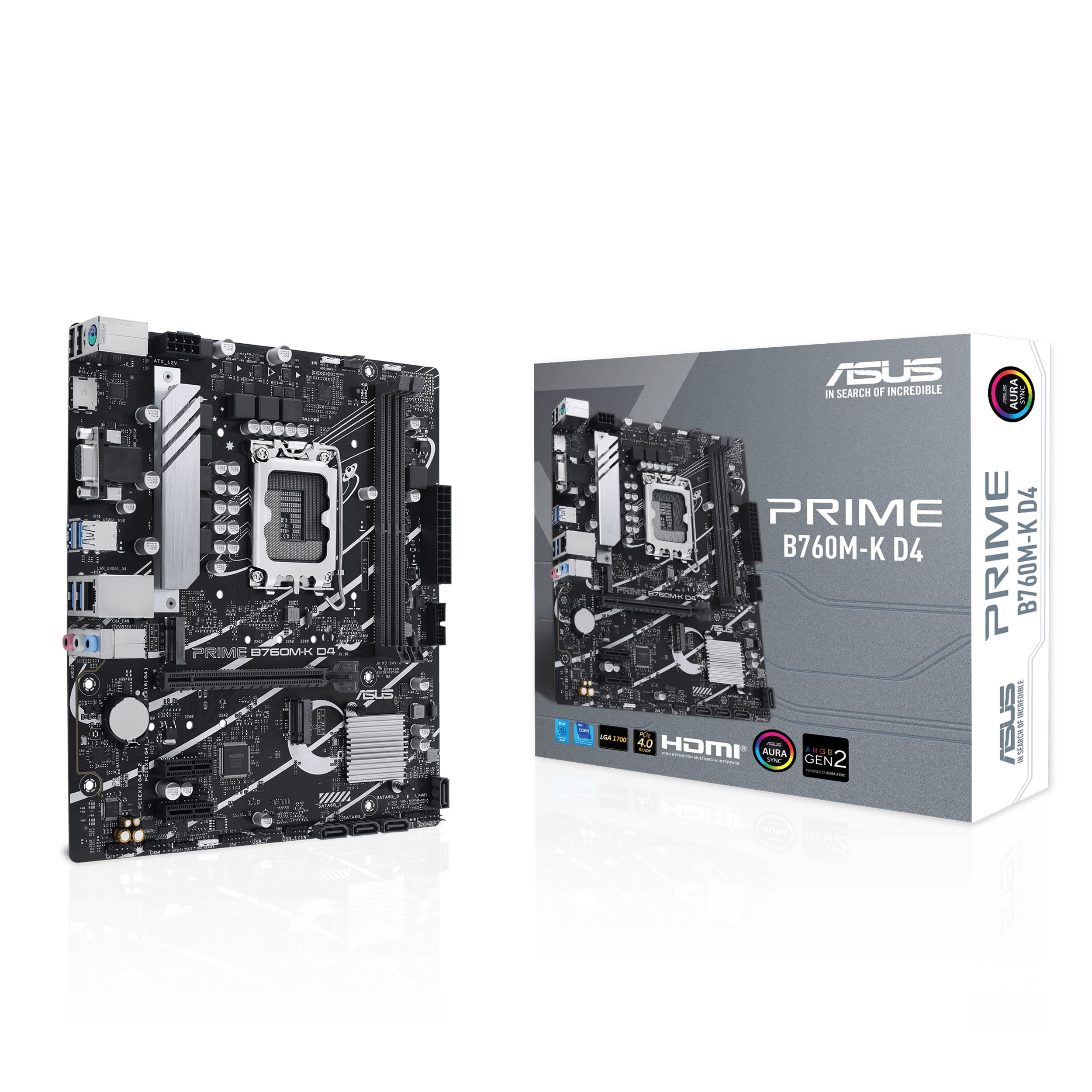 Материнська плата Asus Prime B760M-K D4 (s1700, Intel B760M, PCI-Ex16, M.2, 2xDDR4) 