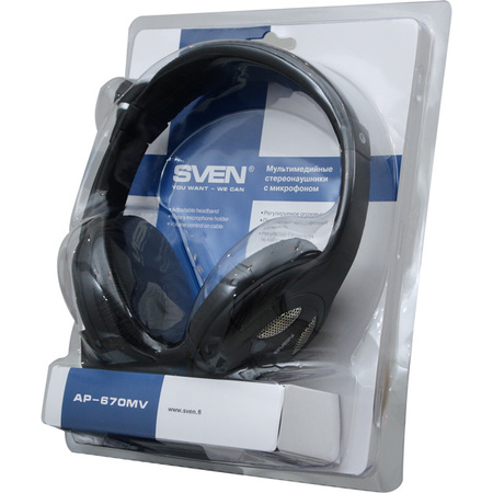 Наушники Sven AP-670MV, регулятор звука, микрофон
