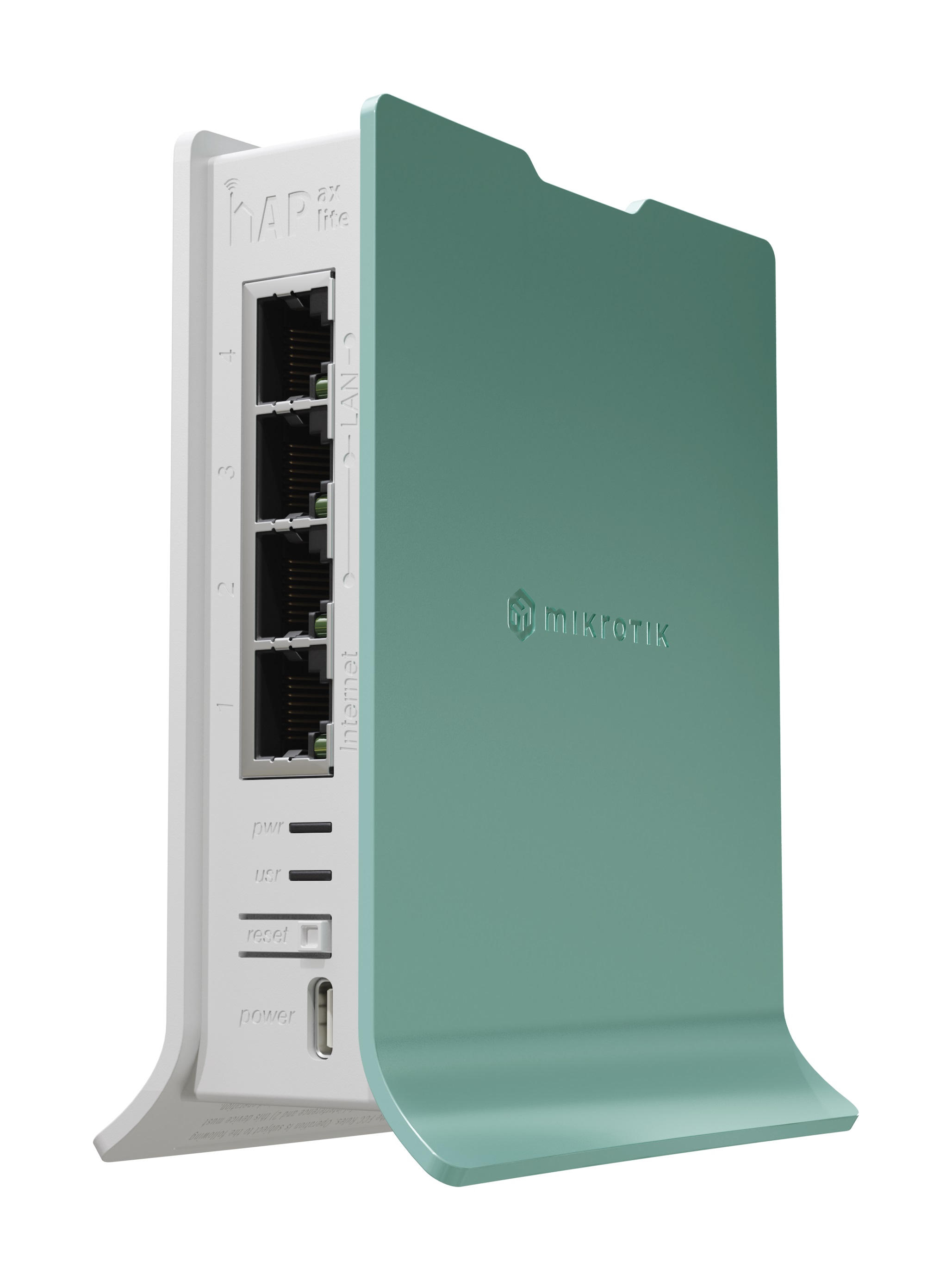 Маршрутизатор MikroTik hAP AX lite (AX600, wifi6-2,4Ghz, 1xGE, 3xGE, DC type-C 5V/2.4A, 4,3dBi)