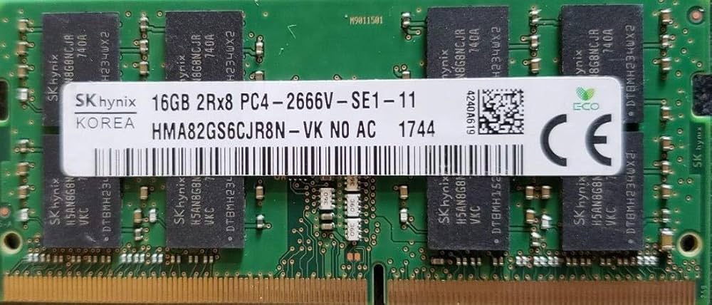 Модуль пам'яті SoDDR 4 16GB 2666 MHz 1.2v Hynix (HMA82GS6CJR8N-VK)