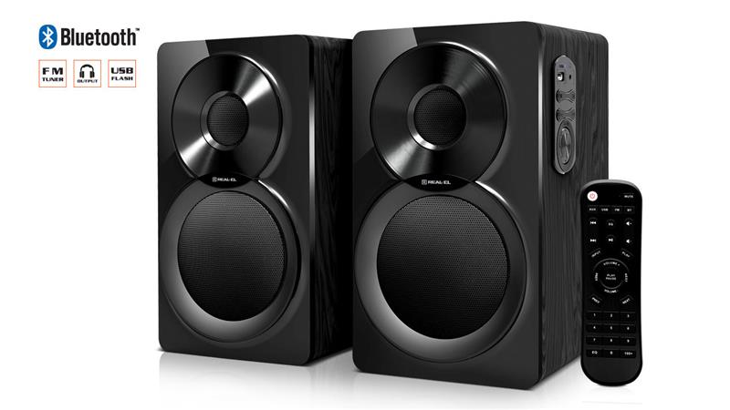 Колонки REAL-EL 2.0 S-450 Black, Bluetooth, 46 Вт (2 х 18 Вт, 2 х 5 Вт), (EL121200005)