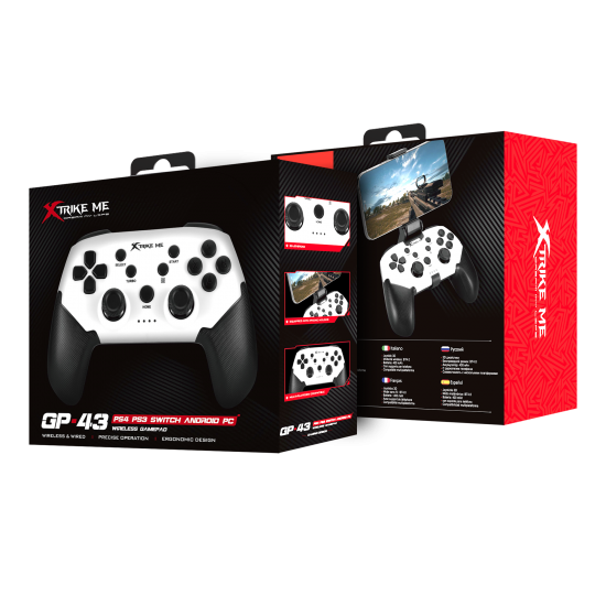 Геймпад Xtrike Me GP-43, безпровідний (PS4, PS3, PC, Android), White