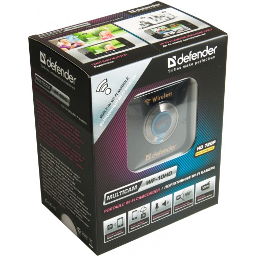 IP-камера Defender Multicam WF-10HD, HD(1280х720/30), WiFi, (чоррна) 