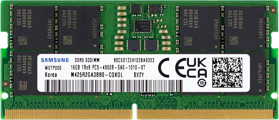 Модуль пам'яті SoDDR 5 16GB 4800 MHz 1.2v Samsung C40 OEM (K4RAH086VB)