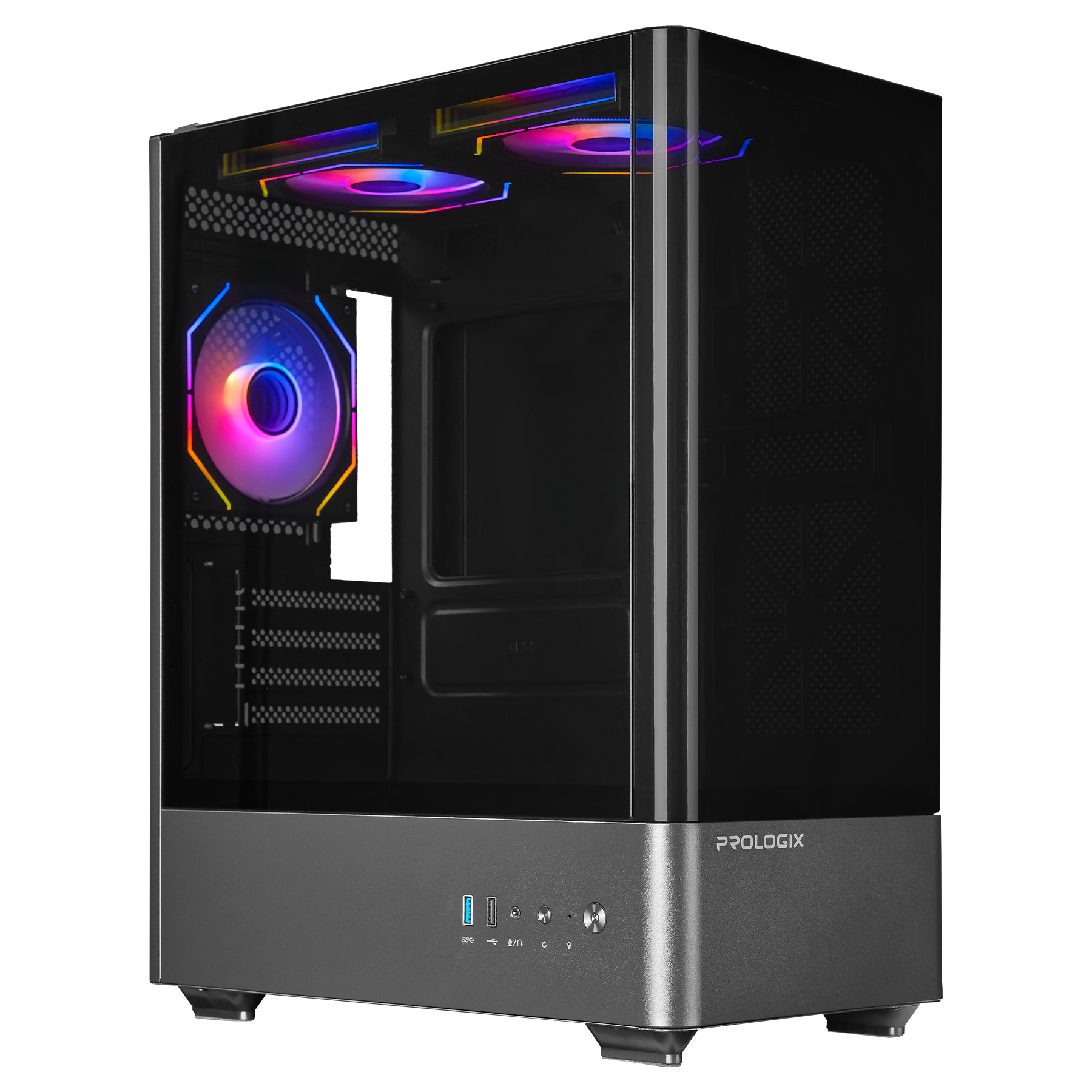 Корпус Prologix Lumi GM-01AB Glass Black без БЖ