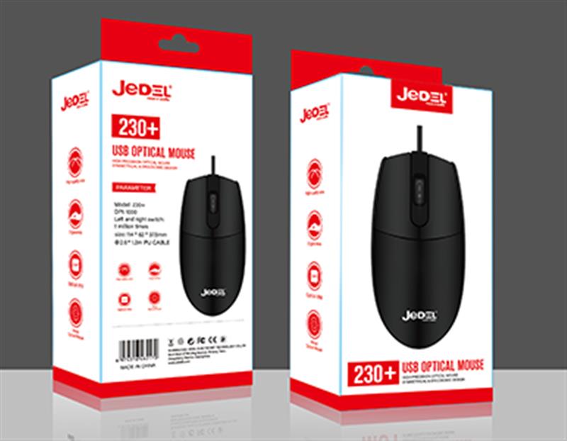 Мишка Jedel 230+, USB, Black