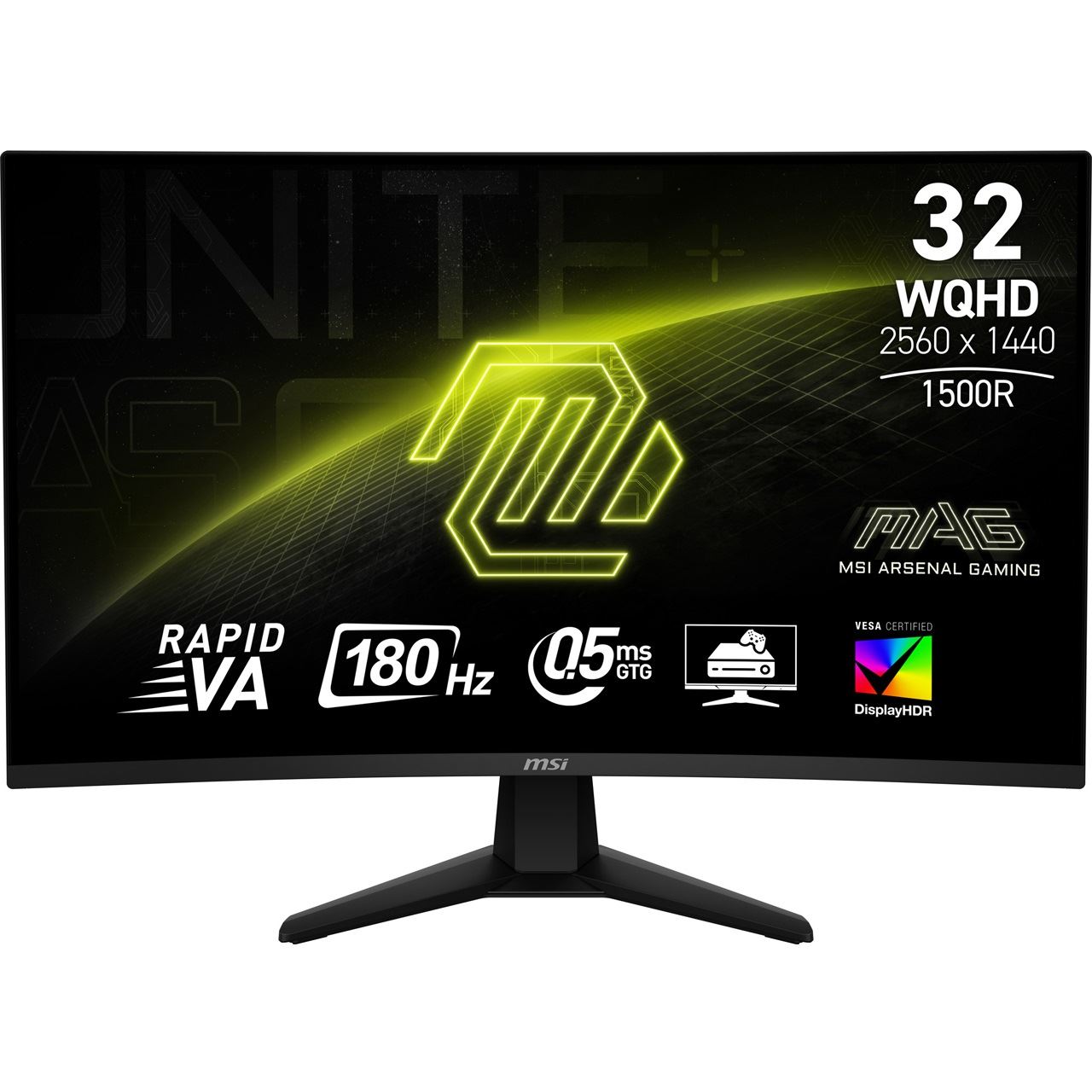 31.5" Монітор MSI MAG 32CQ6F, (VA, 180Hz, 2xHDMI, DisplayPort), Curved 1500R
