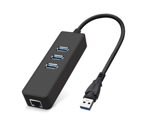 Контролер Dynamode USB 3.0 Type-A - RJ45 Gigabit Lan, 3*USB 3.0-порта, Win7/8/10, Mac OS X, чорний