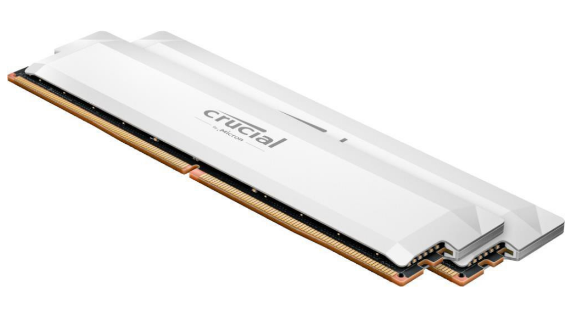 Модуль пам'яті Kit DDR5 32GB (2x16GB) 6400 MHz Crucial Pro White (CP2K16G64C38U5W)