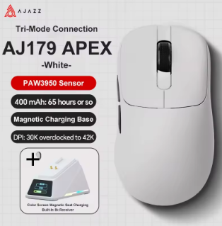 Мишка Ajazz AJ179, White, Rechargeable, USB, Wireless, Bluetooth