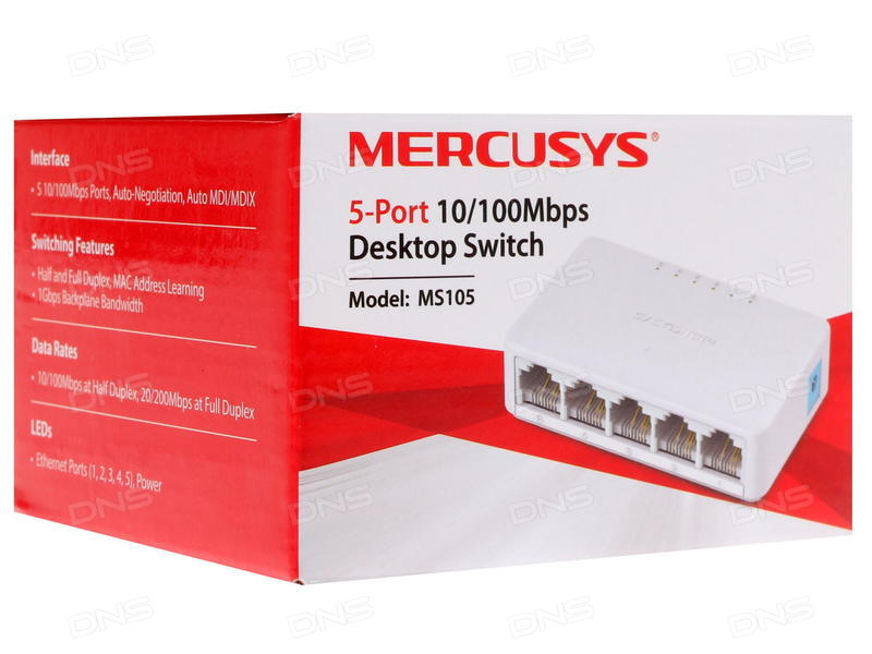 Комутатор Switch 5 Port Mercusys MS105