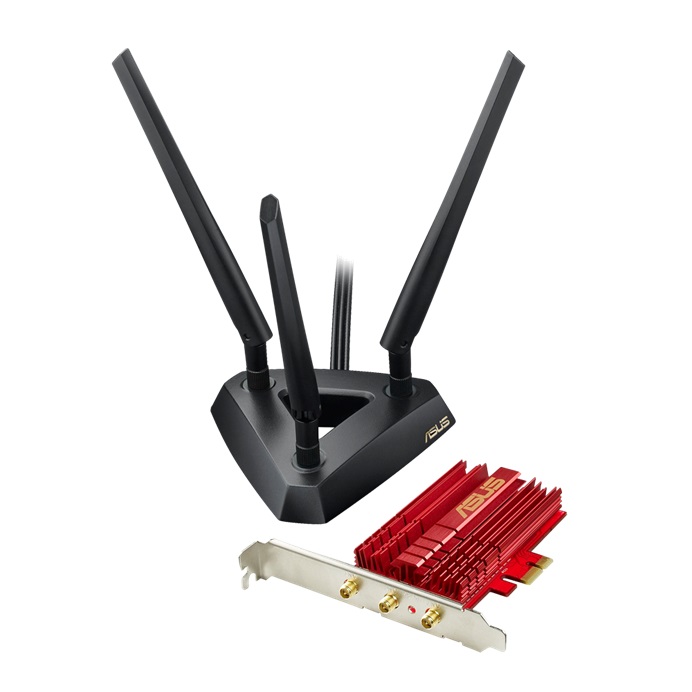 Обладнання Wi-Fi Adapter Asus PCE-AC68 PCI-E (AC1900, broadcom, 3 зовнішніх антени)
