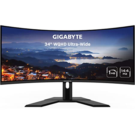 34" Монітор GIGABYTE G34WQC, (UHD, VA, 2x HDMI, 2x DP, 144 Гц, 1 ms)