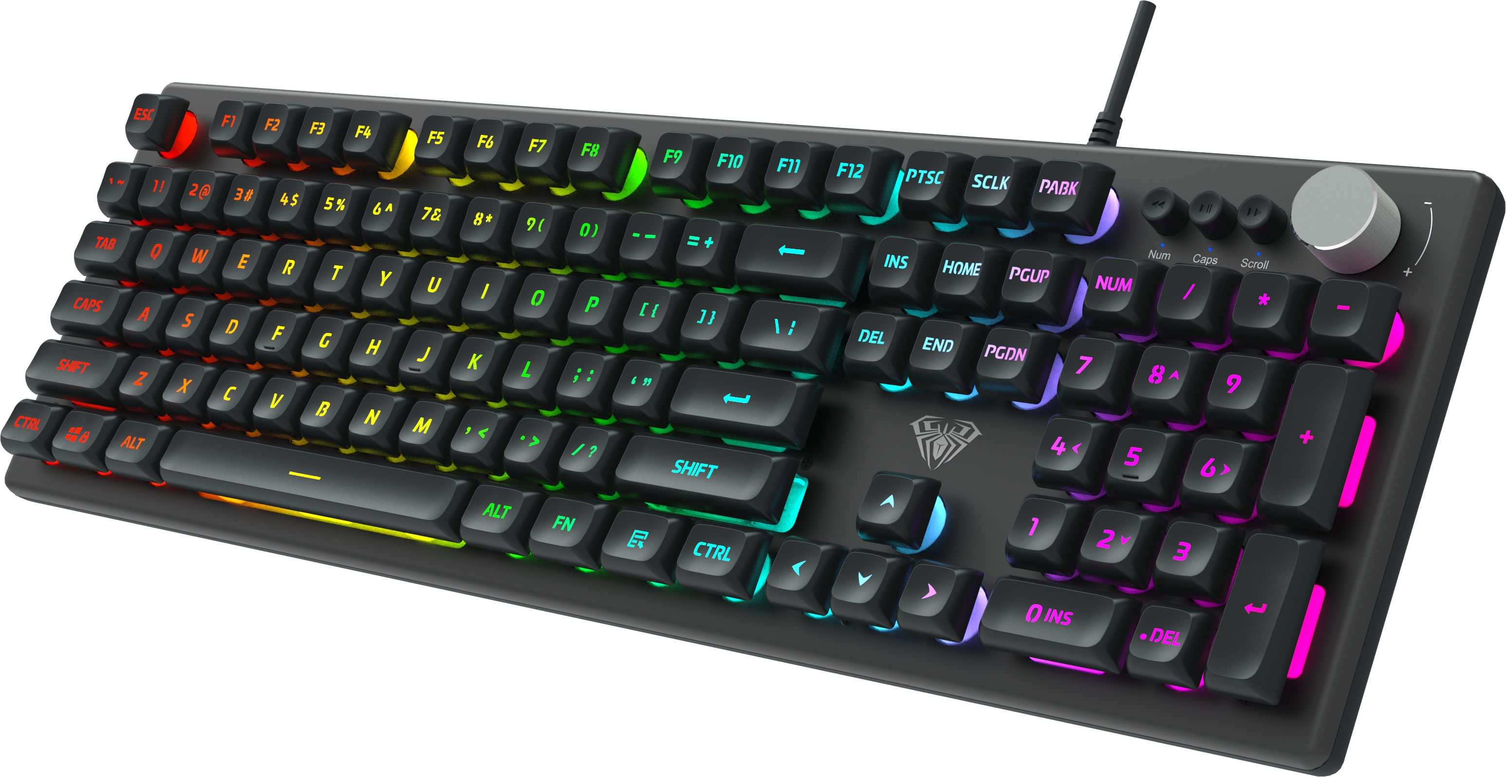 Клавіатура Aula F2028 RGB, мембранна, Black (6948391240015) USB