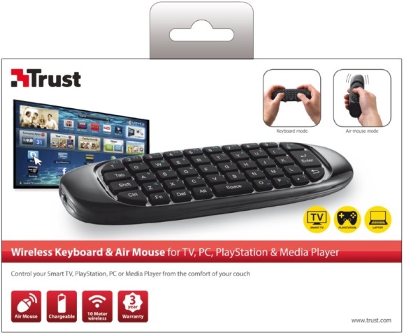 Клавіатура Trust Wireless keyboard & air Mouse for TV, PC PS Media (20050)