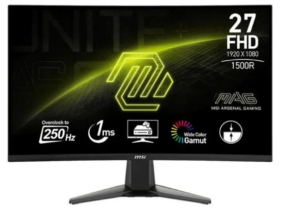 27" Монітор MSI MAG 27C6X, (VA, 250Hz, 2xHDMI, DisplayPort), Curved 1500R